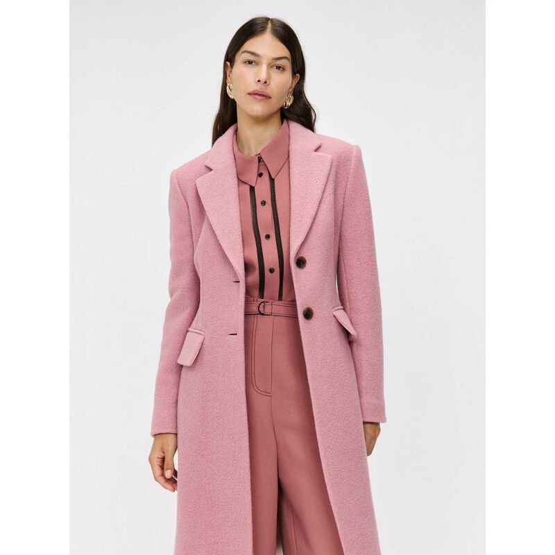 Veronika Maine Italian Wool Boucle Hourglass Midi Coat image number 3